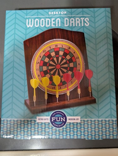 Wooden desk top dart set - desk,