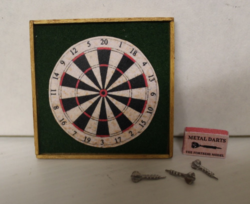Dolls house pub dart board - house,