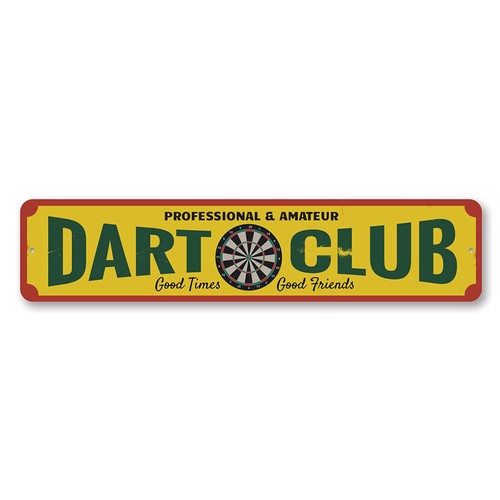 Dart club sign metal - club,