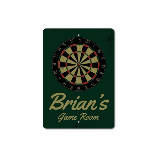 Dart board metal sign - dart,